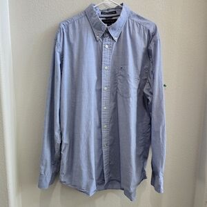 Tommy Hilfiger light blue long sleeved button up shirt size XL